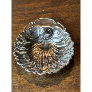 Vintage Silverplate Shell Trinket Dish Scallop Jewelry Catchall 3.5”