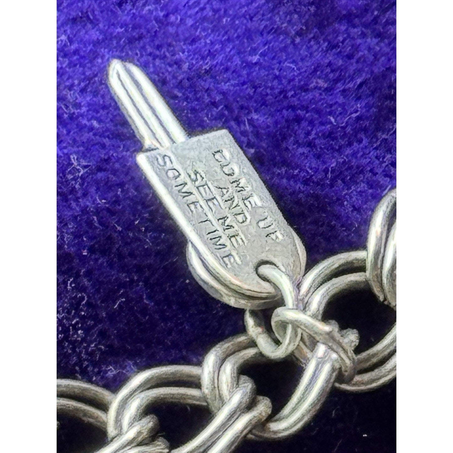 Sterling Silver Charm Bracelet 11 Charms Mechanical Typewriter 1960s 6.75”