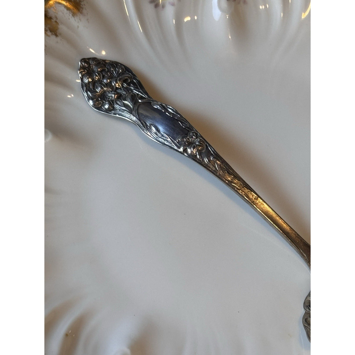 Silverplate Ladle Stratford Silver Co Art Nouveau Floral Antique 7”