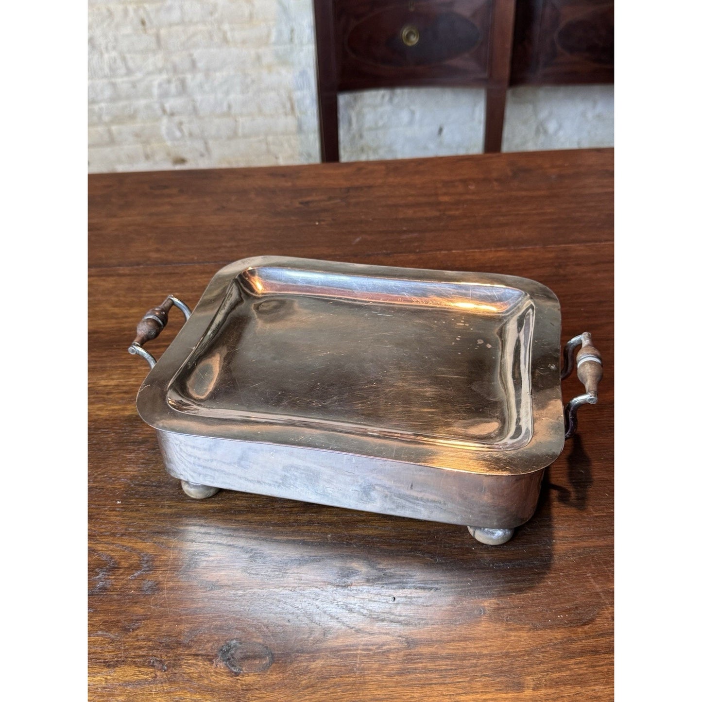 Antique Old Sheffield Silver on Copper Food Warmer 12.25” Georgian Victorian