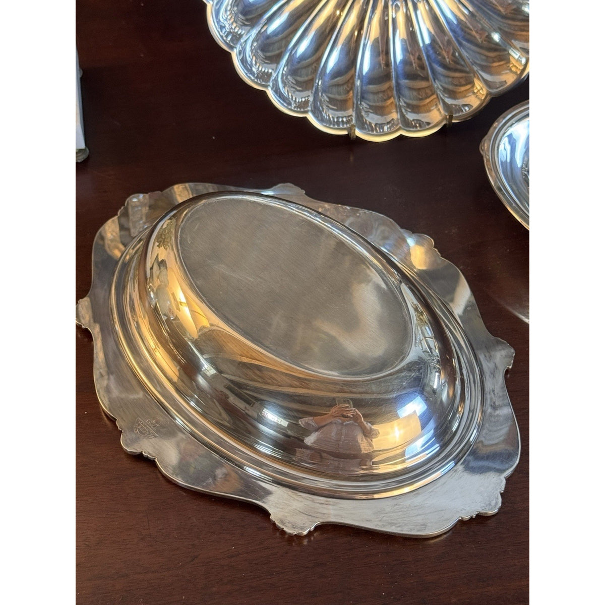 Silverplate Covered Vegetable Dish Wilcox Ornate Convertible Server 12” Antique