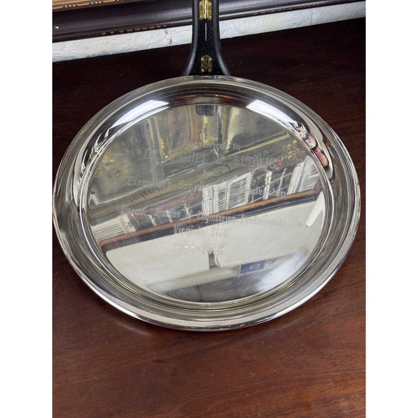 Silverplate Tray Leonard 12” Virginia Tech Dr Daniel Ludwig Presentation 1997