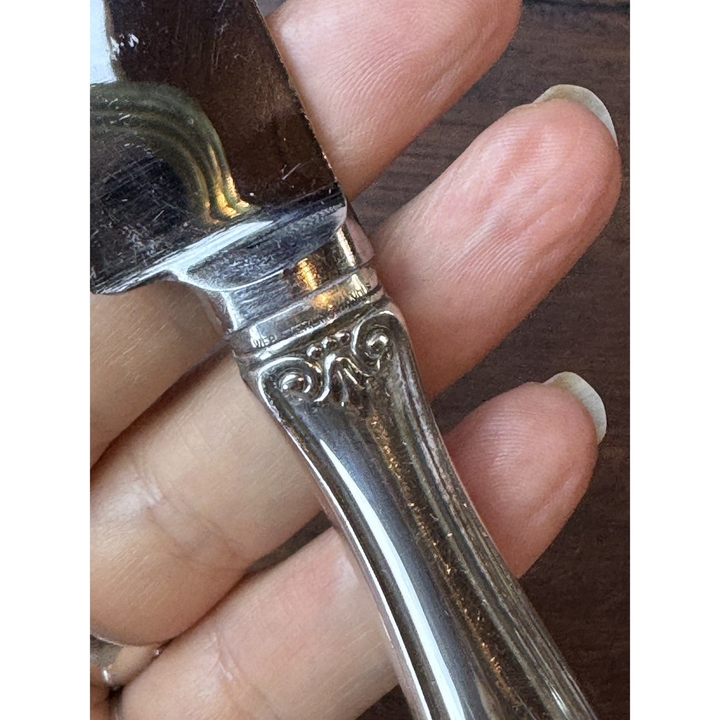 Vintage Sheffield Cake Pie Knife Sterling Handle Stainless Blade 12”