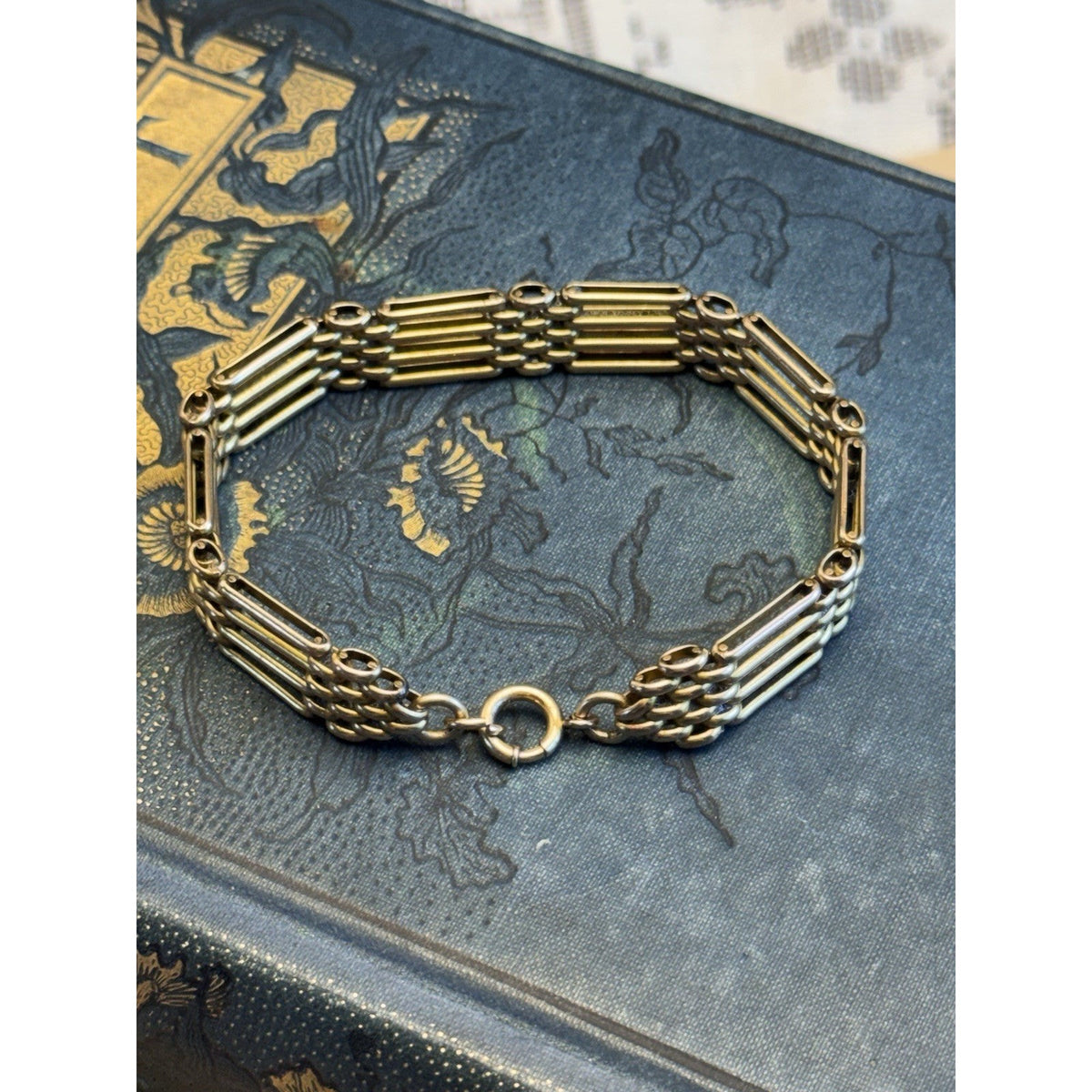 Antique Gold-Filled Gate Link Bracelet 7.25” Victorian STYLE
