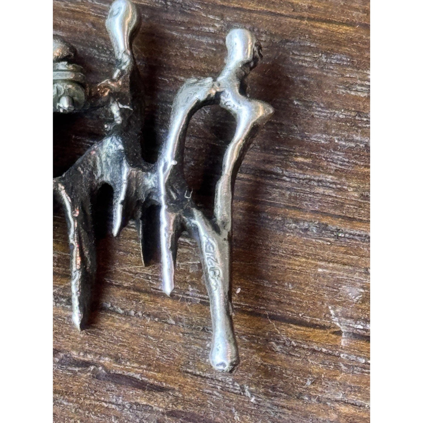 Aharon Bezalel Brooch Sterling Silver Brutalist Figural Mid Century Modern 2”