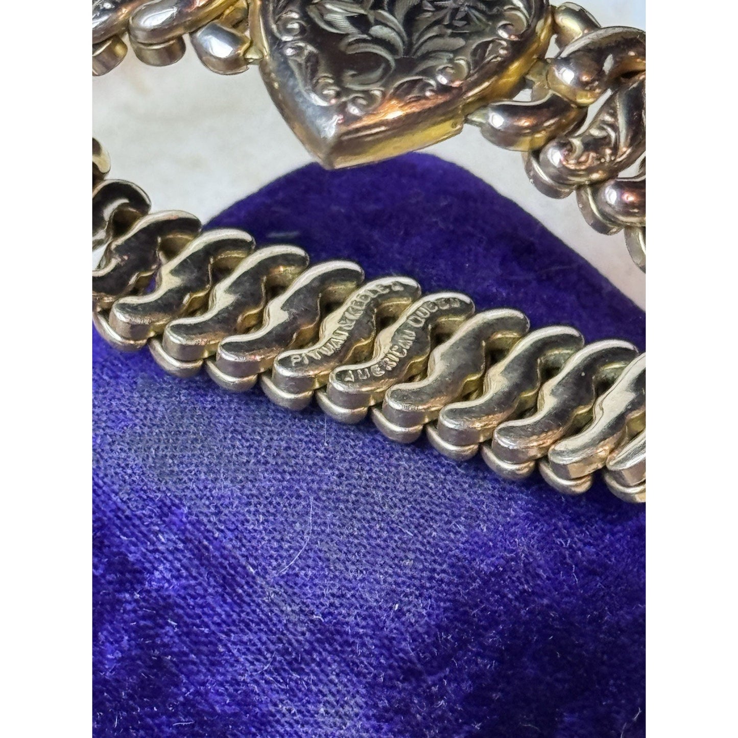 Vintage Pitman & Keeler American Queen Sweetheart Bracelet Gold Filled 1947