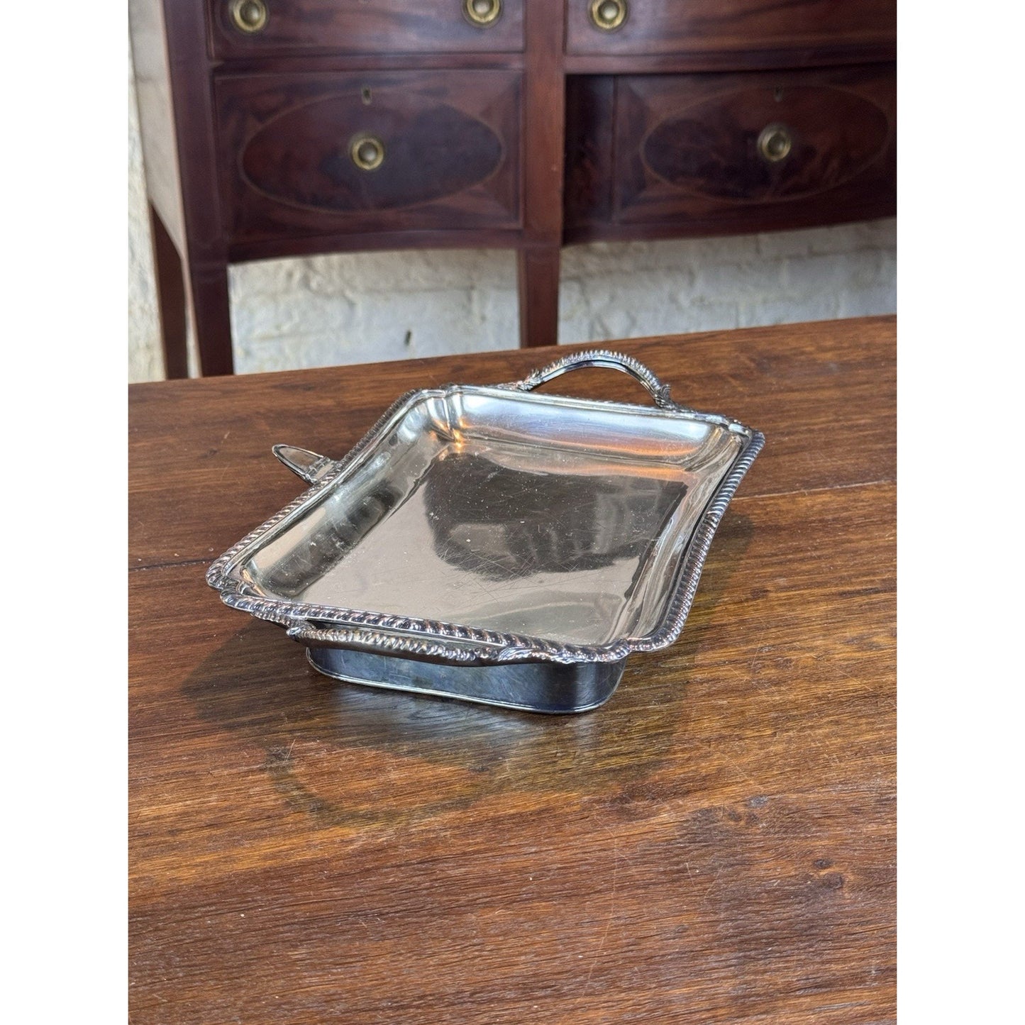 Antique Silverplate Hot Water Food Warmer Serving Dish 13.5”