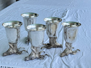 1 x Vintage Stag Head Stirrup Cup Goblet Silverplate Hunting Barware Shabby Old Money Style