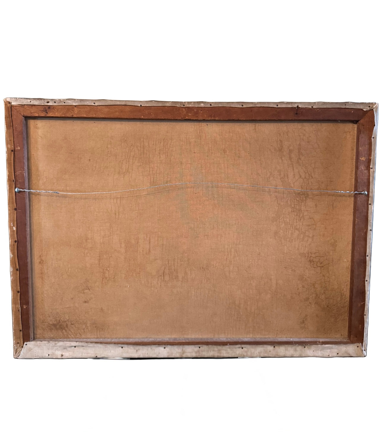 Vintage Oil Painting Fox Hunt Scene Country House Equestrian 35 X 25”