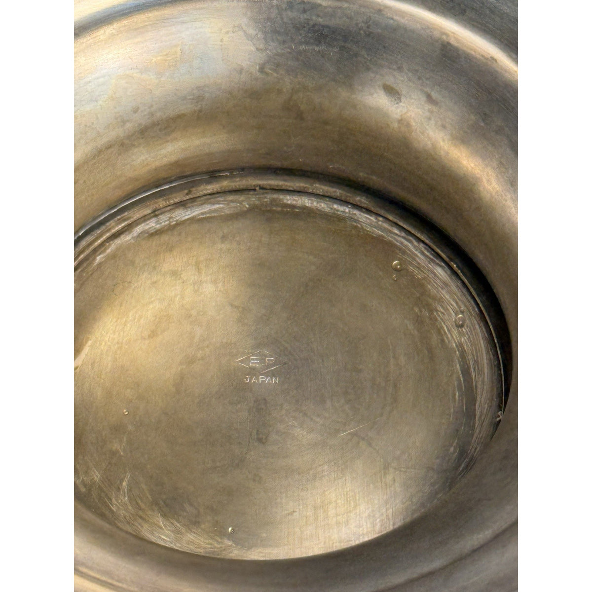 Silverplate Punch Bowl Footed Rose Edge Floral Design Elegant CENTERPIECE 12”