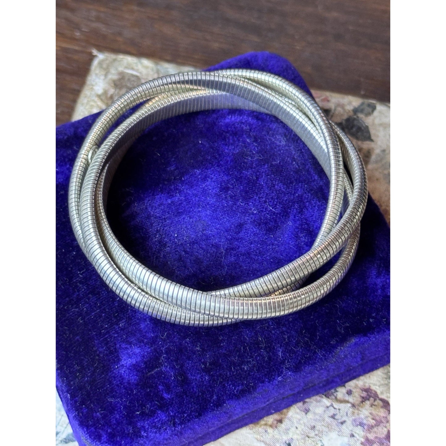 Frederic Duclos Sterling Silver Triple Snake Chain Bracelet 7” Signed 925