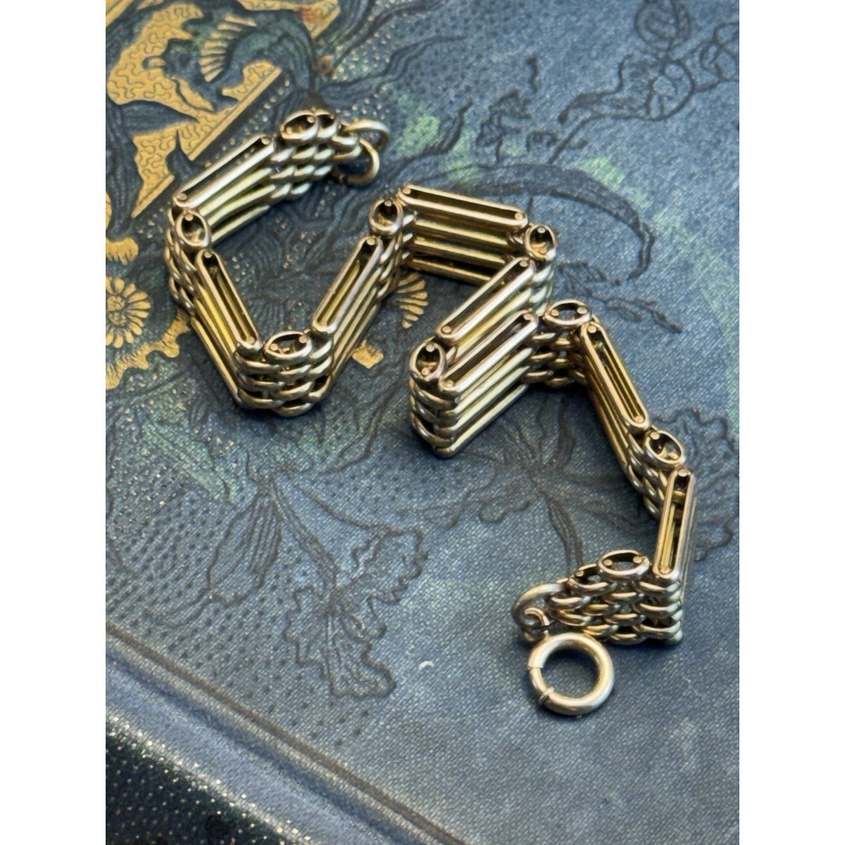 Antique Gold-Filled Gate Link Bracelet 7.25” Victorian STYLE