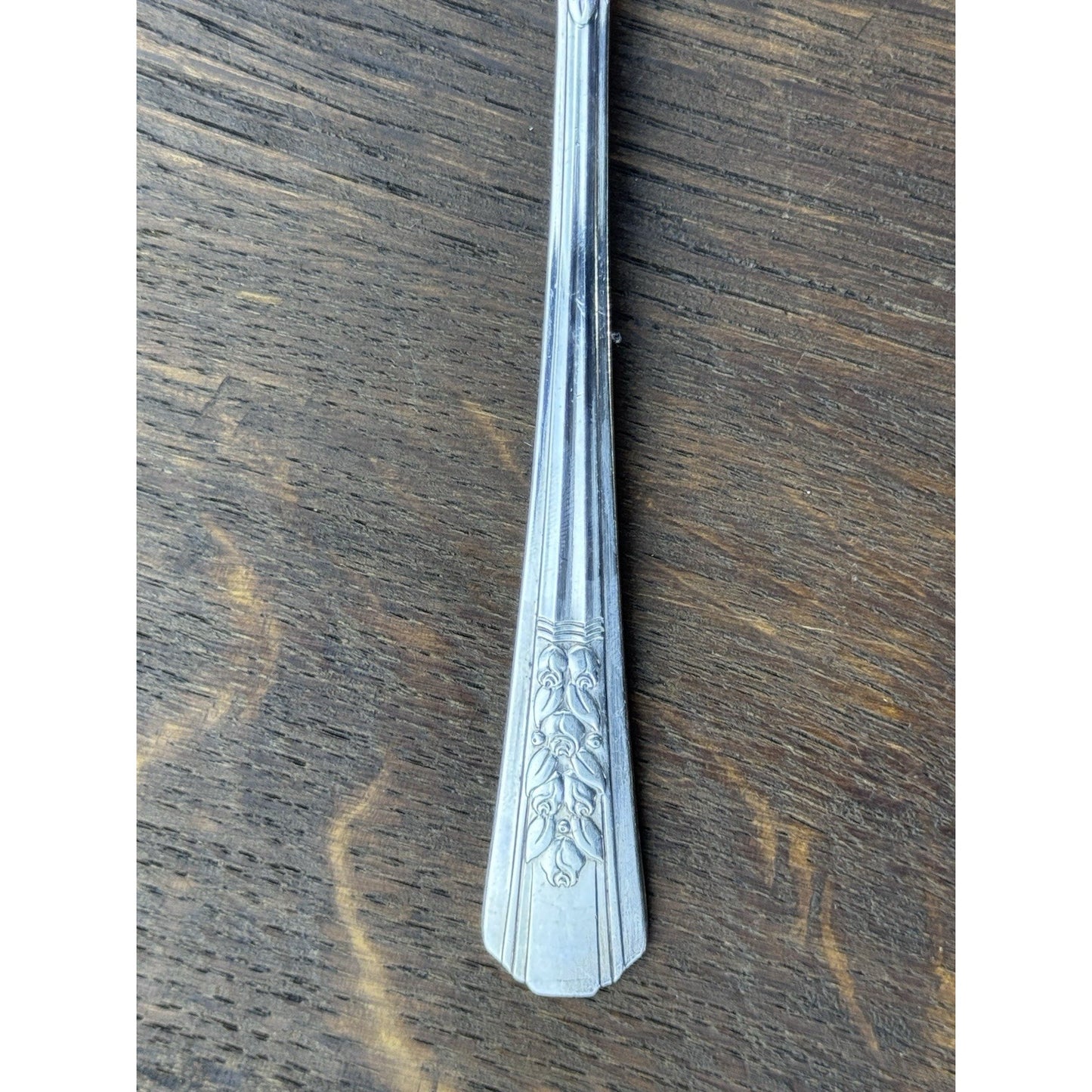 Vintage Silverplate Tomato Server Pierced Serving Spoon 7.5” Floral Art Deco