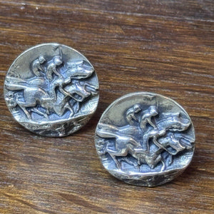 Vintage Sterling Horse Racing Cufflinks Equestrian Kentucky Derby Jockey 30g