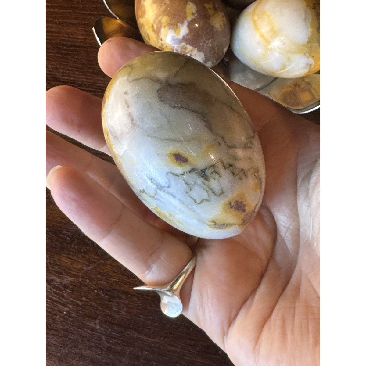 Alabaster Marble Stone Eggs Set of 4 Multicolor Polished Home Decor 3” Set A