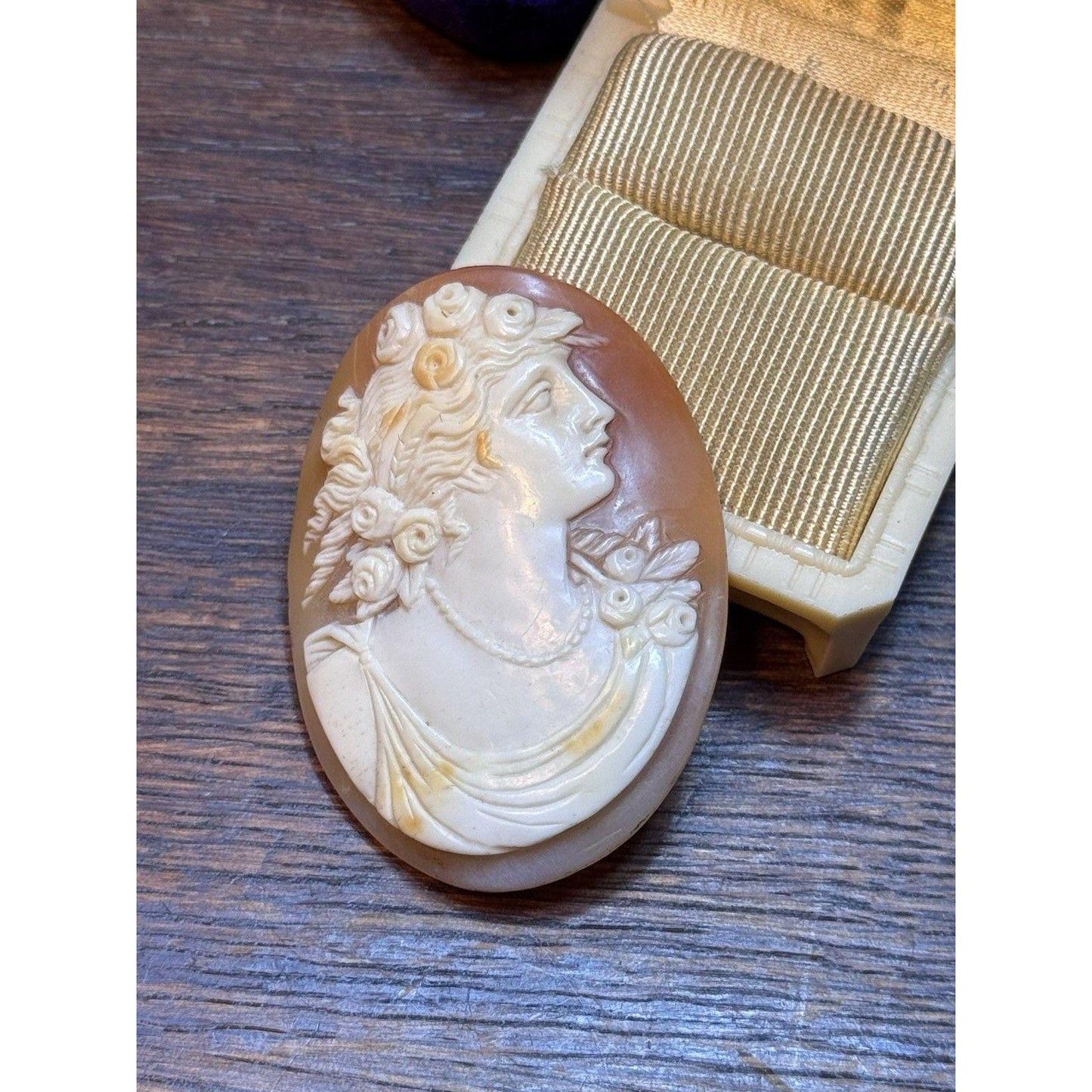 Victorian Shell Cameo Loose Unmounted Cameo Goddess Portrait 2