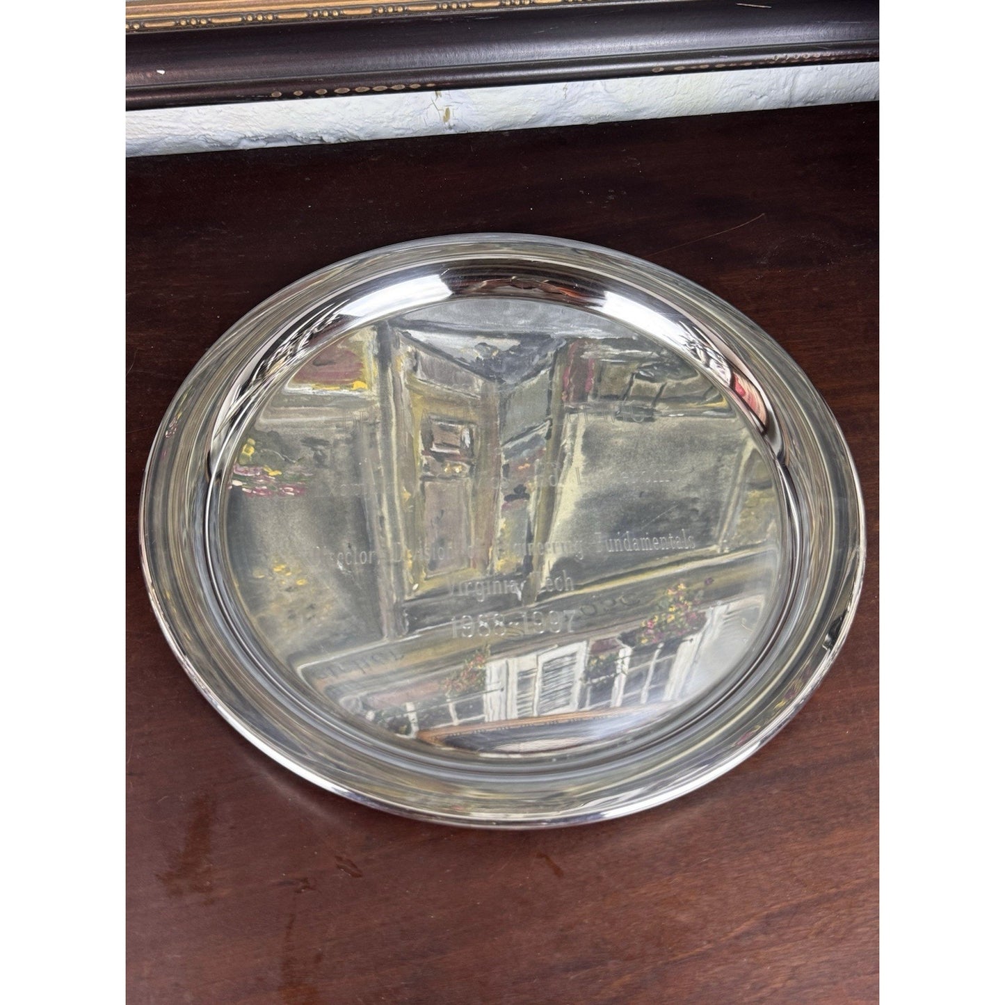 Silverplate Tray Leonard 12” Virginia Tech Dr Daniel Ludwig Presentation 1997