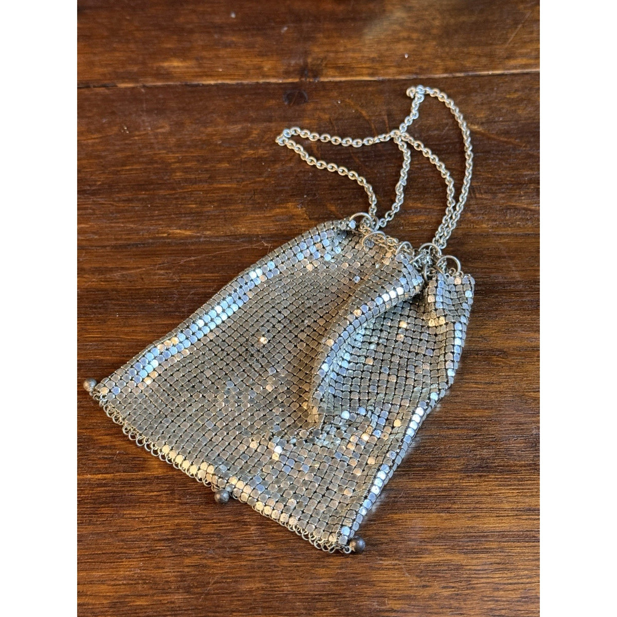 Antique Chatelaine Purse MESH Drawstring Reticule Ca. 1920s Art Deco