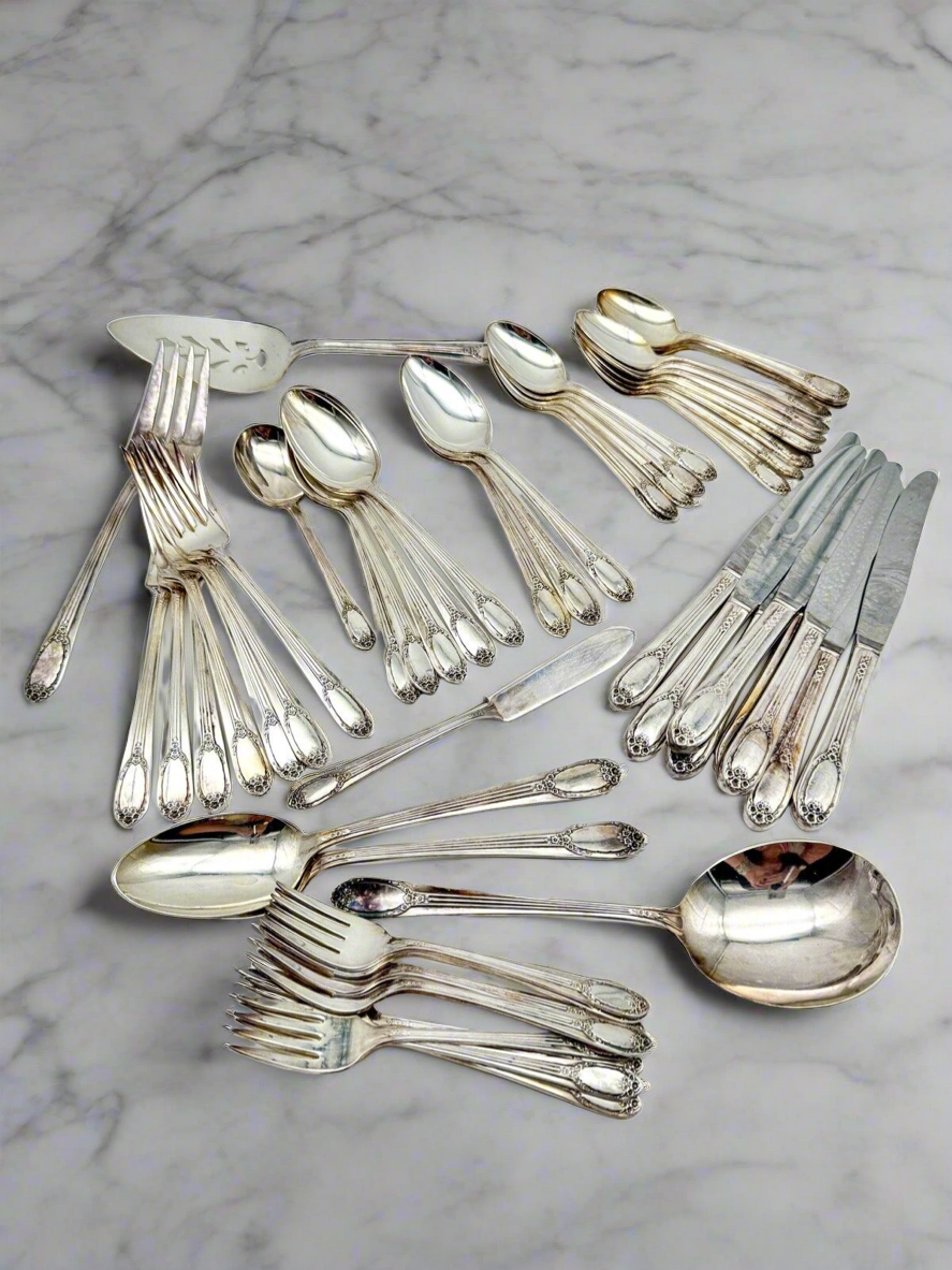 55 Piece Garland Rapture 1937 Silverware Set For 8 With Storage Box