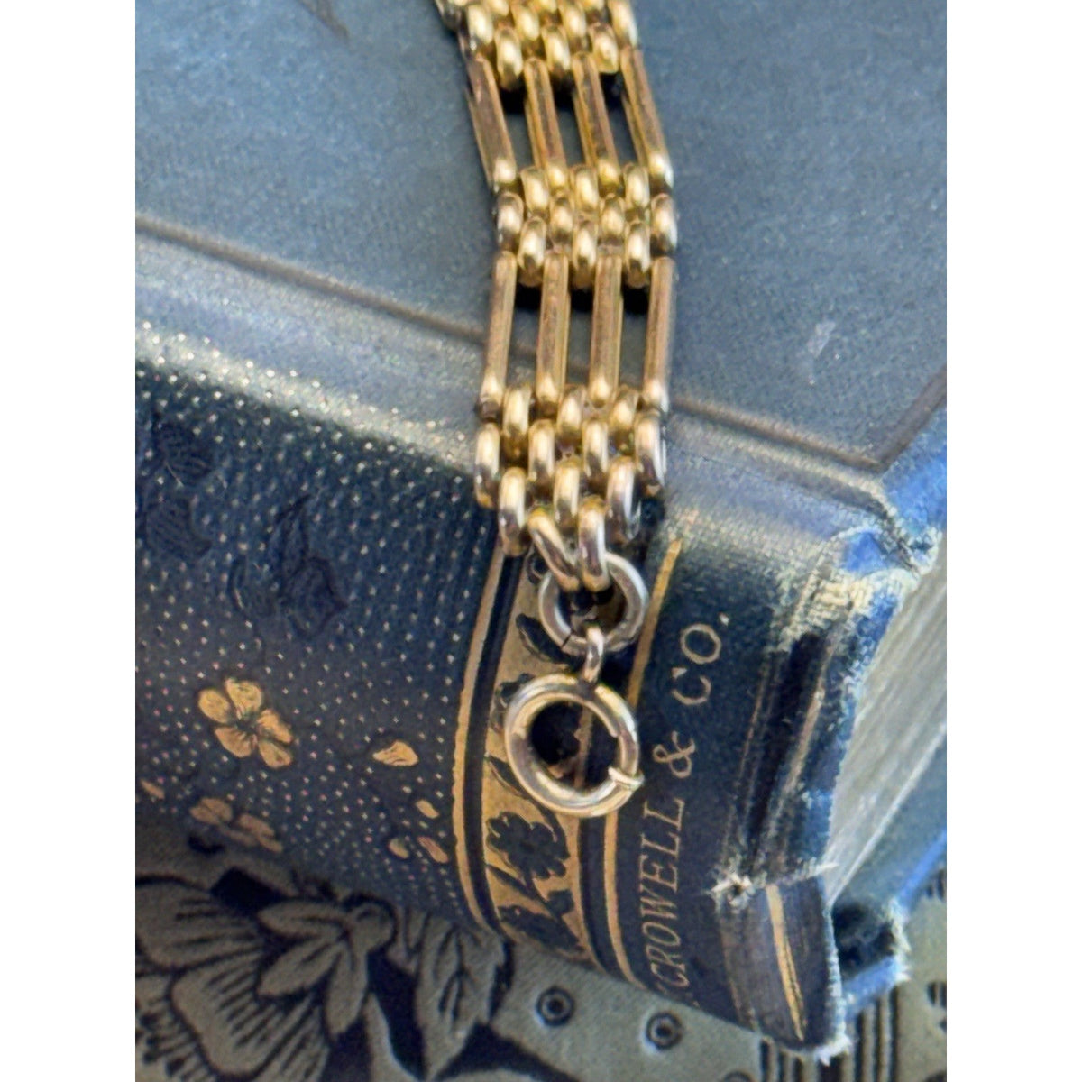 Antique Gold-Filled Gate Link Bracelet 7.25” Victorian STYLE