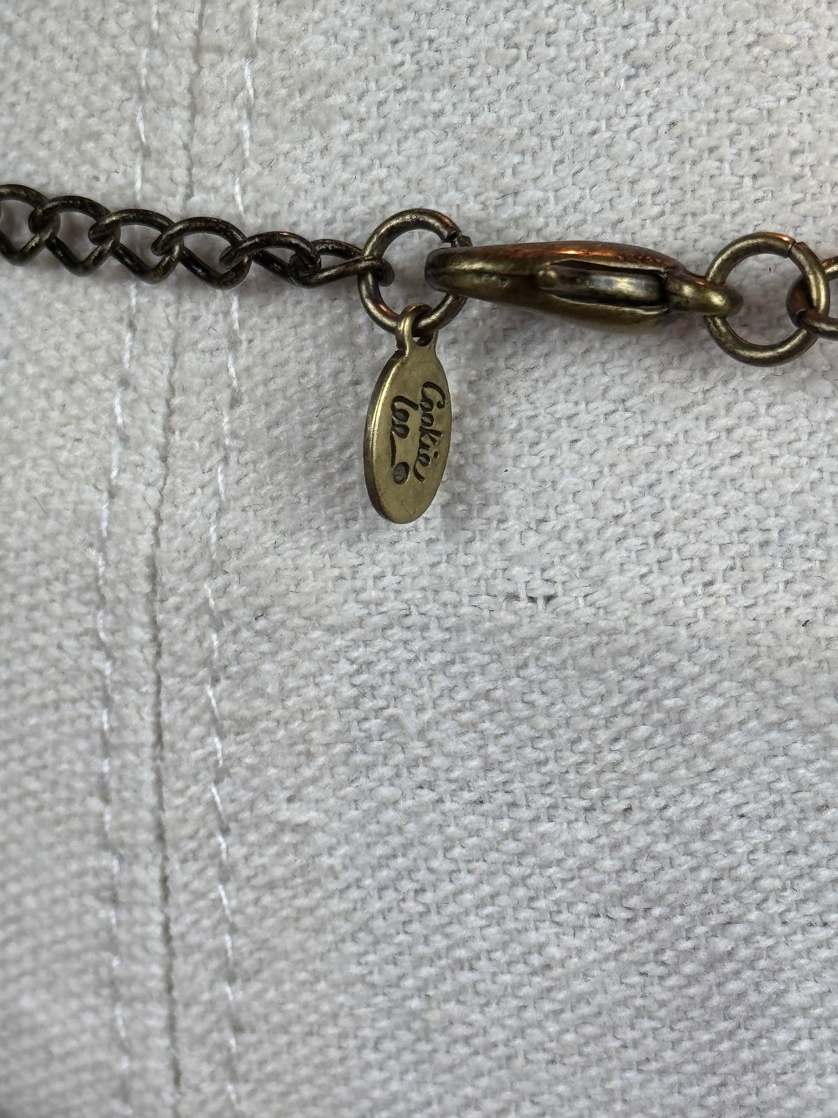 Cookie Lee Necklace Woven Knot Statement Pendant Goldtone 23”