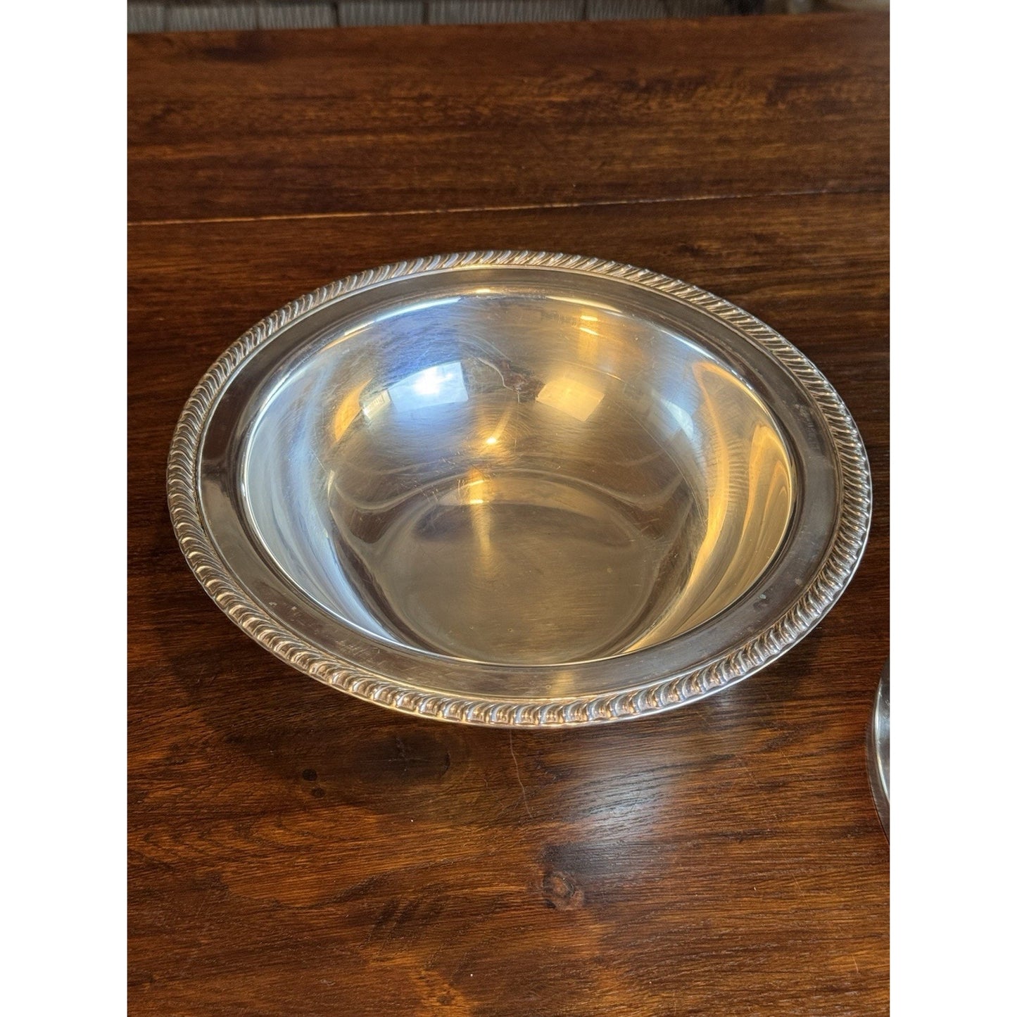 Vintage Silverplate Covered Vegetable Serving Dish Tureen Rope Edge 10.5”
