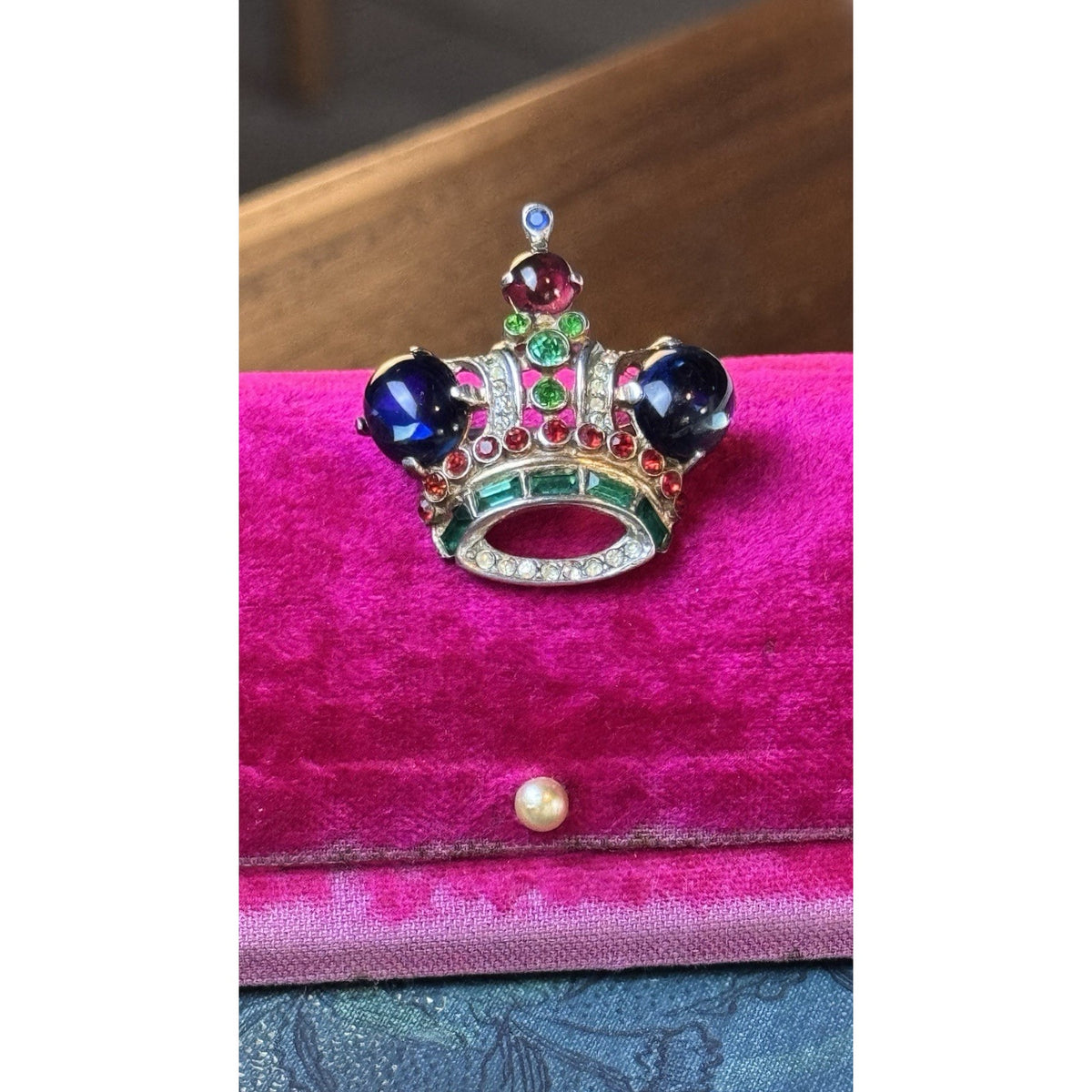 Trifari Brooch Coronation Crown Sterling Silver Alfred Philippe Pat 137542 1.25”