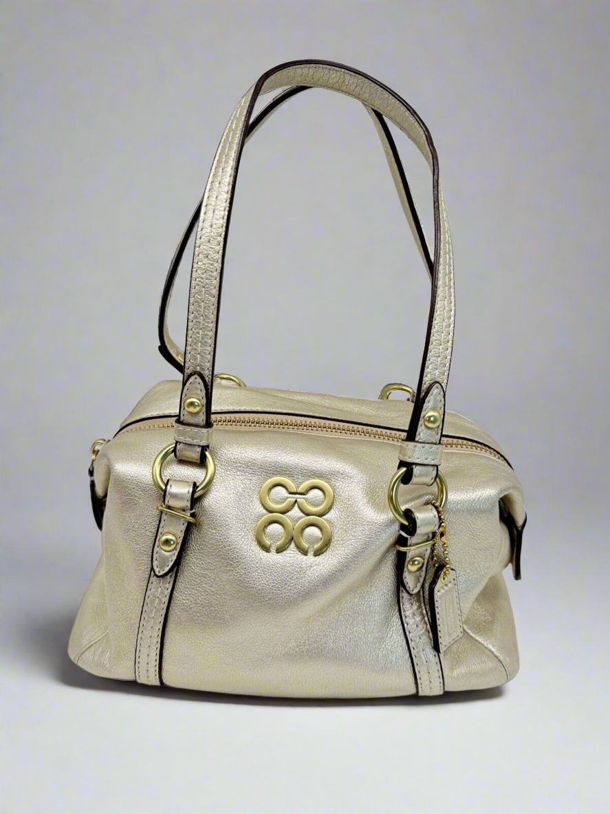 Coach Julia Mini Duffle Gold Leather A1120-45524 Excellent Preowned Condition