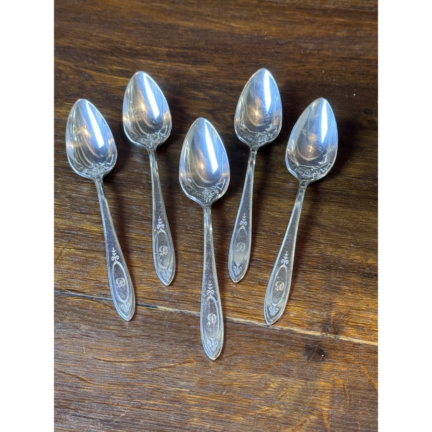 Set of 5 Community Silverplate Citrus Spoons Monogram D – 5.5”