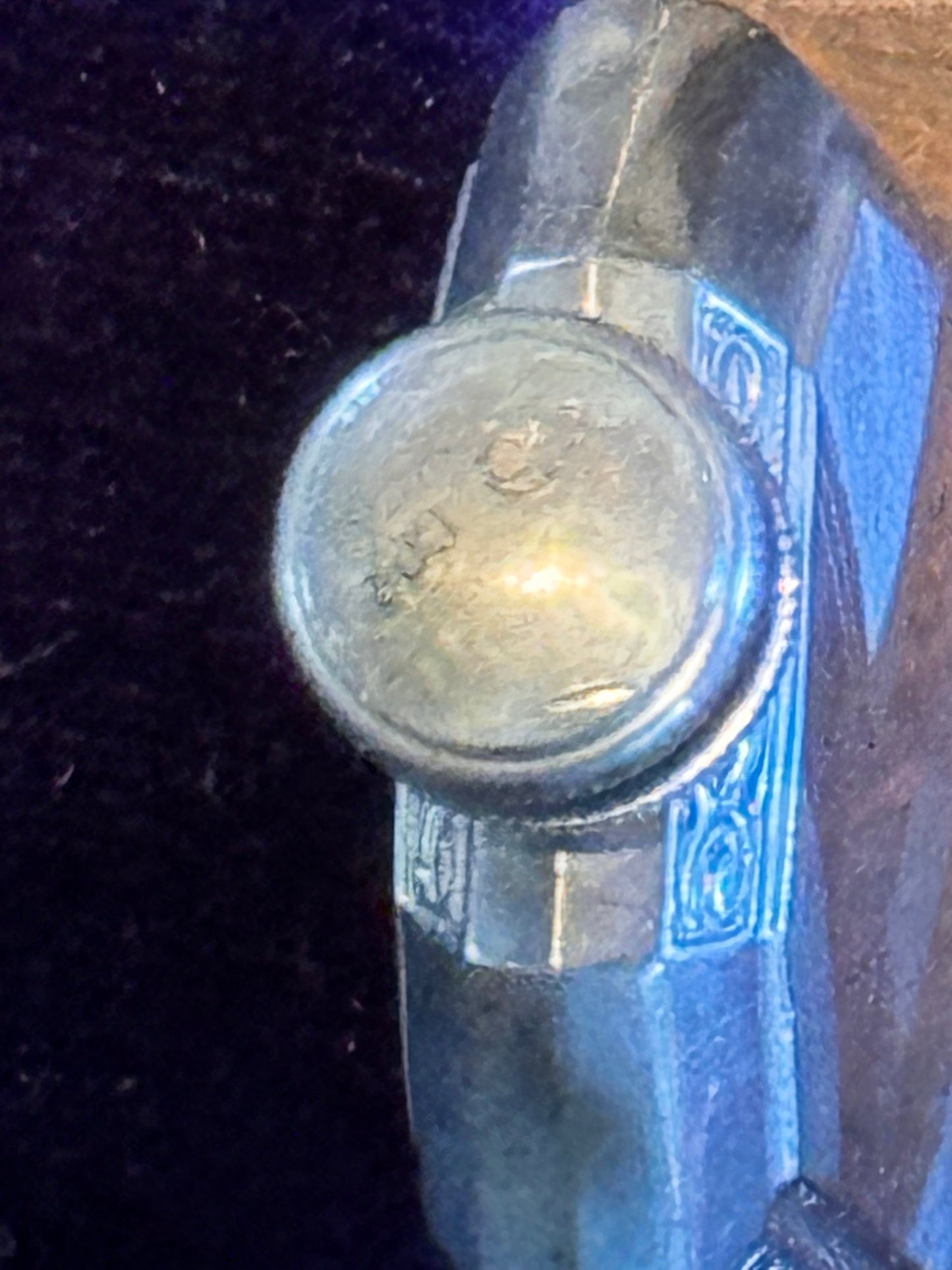 800 Silver Perfume Bottle Art Deco Engine Turned 2.25” Antique