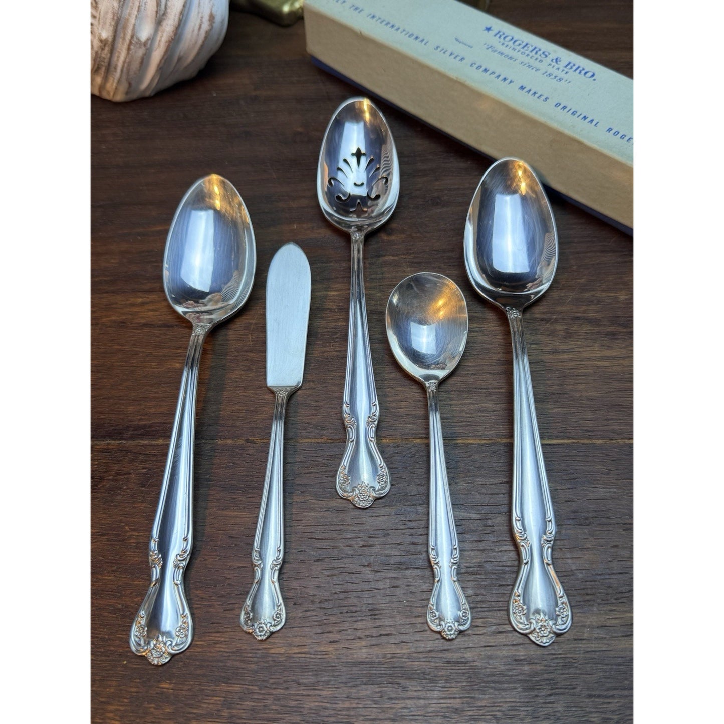 5 Pc Serving Set Daybreak Rogers Silverplate Original Case Flatware
