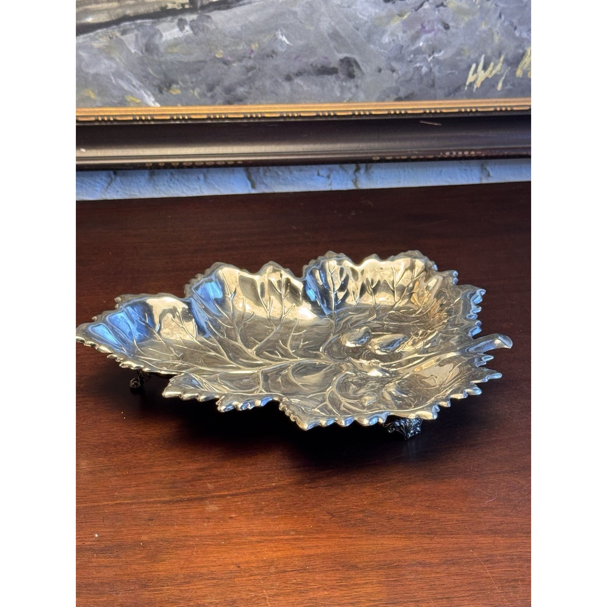 Silverplate Strawberry Dish Crescent Serving Bowl Fruit Tableware Footed