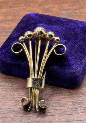 Vintage Napier Fur Clip Signed Goldtone Modernist Atomic Statement 3.25” x 2.25”