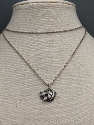 Vintage Sterling Noah’s Ark Pendant & Silver Tone Necklace 26”