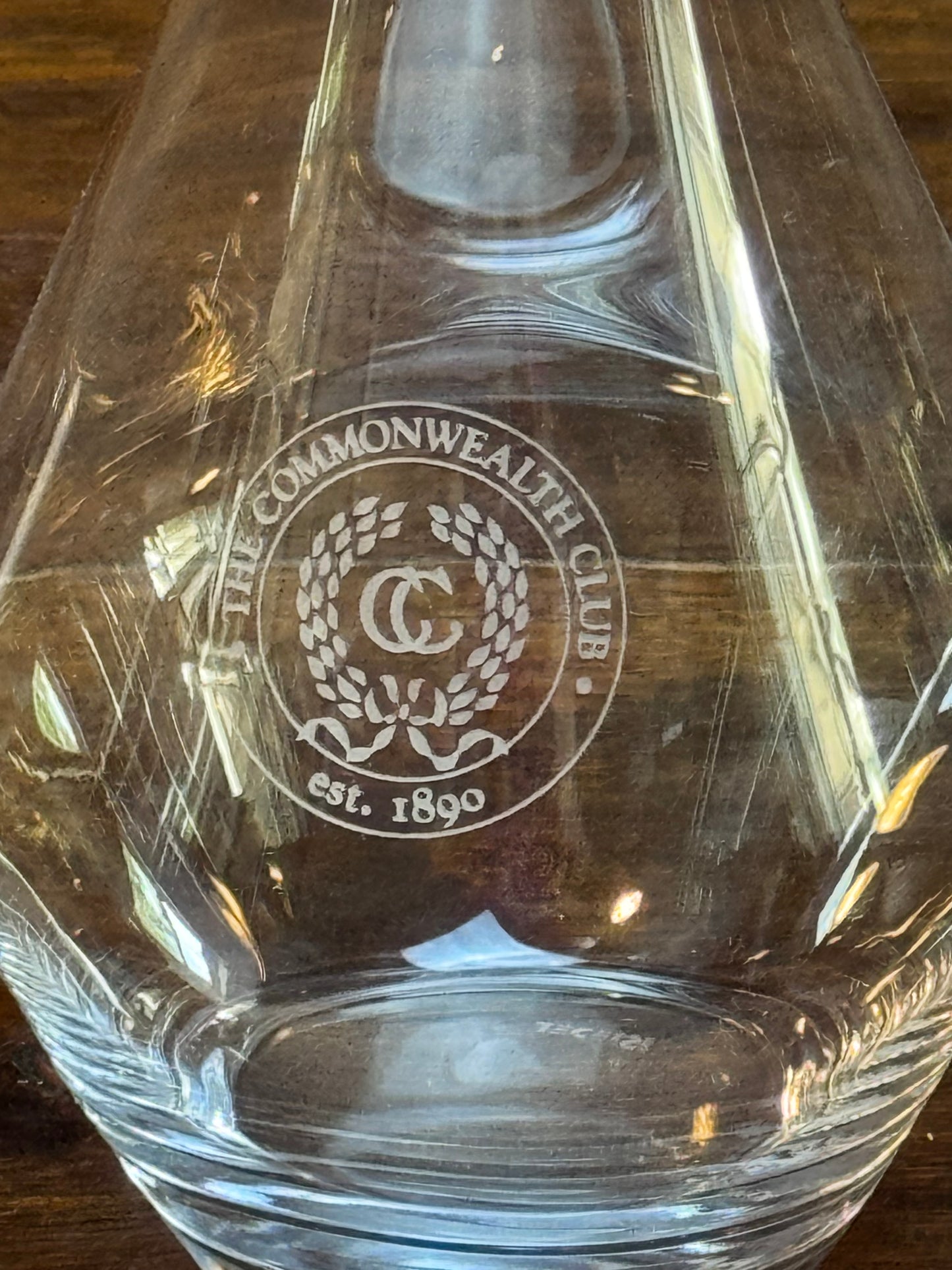 RIEDEL Cabernet Magnum Crystal Decanter Commonwealth Club Etched 9.5” Wine