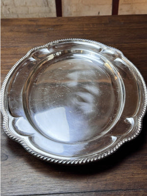Silverplate Large Oval Serving Tray Rope Edge 18.25” x 13” GORHAM