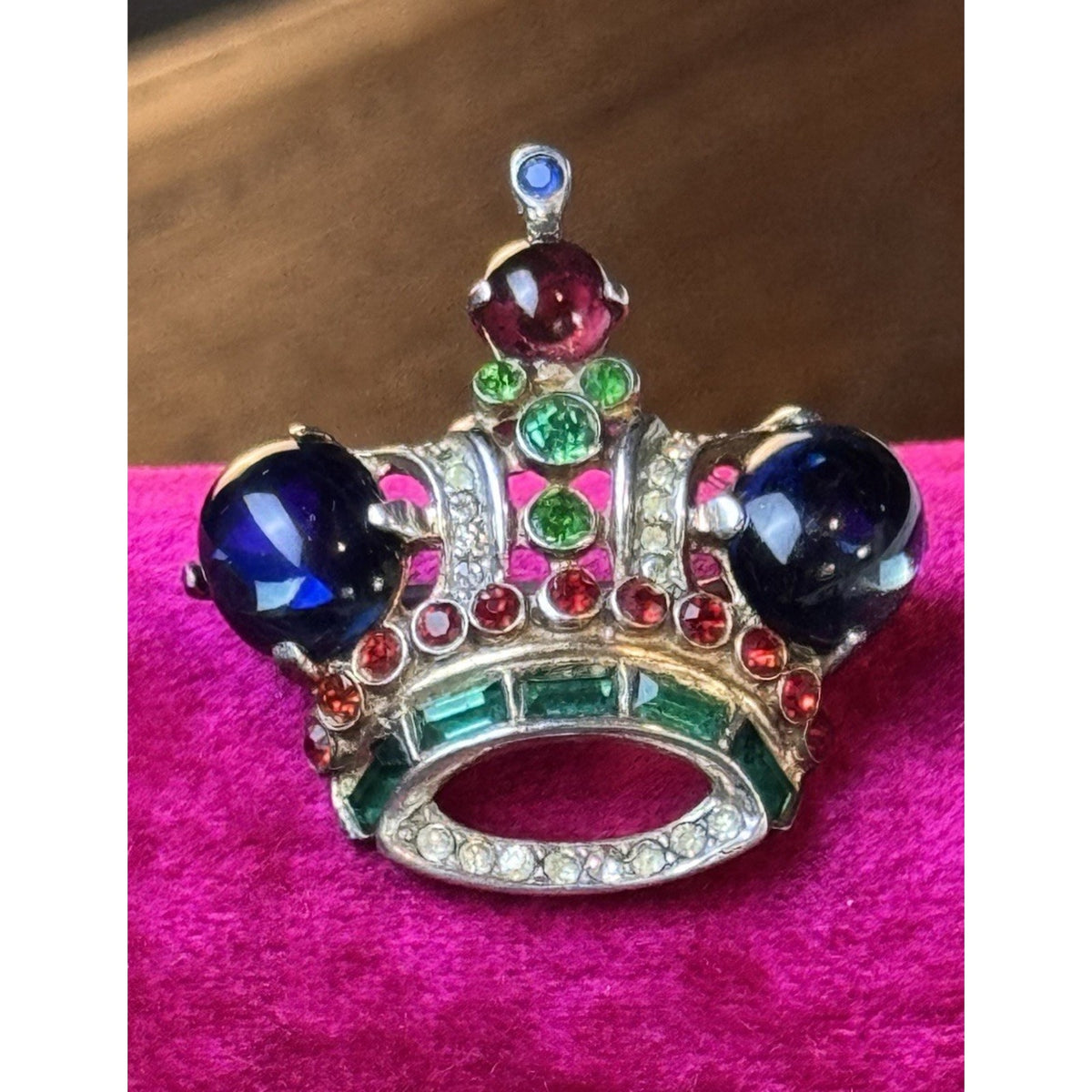 Trifari Brooch Coronation Crown Sterling Silver Alfred Philippe Pat 137542 1.25”