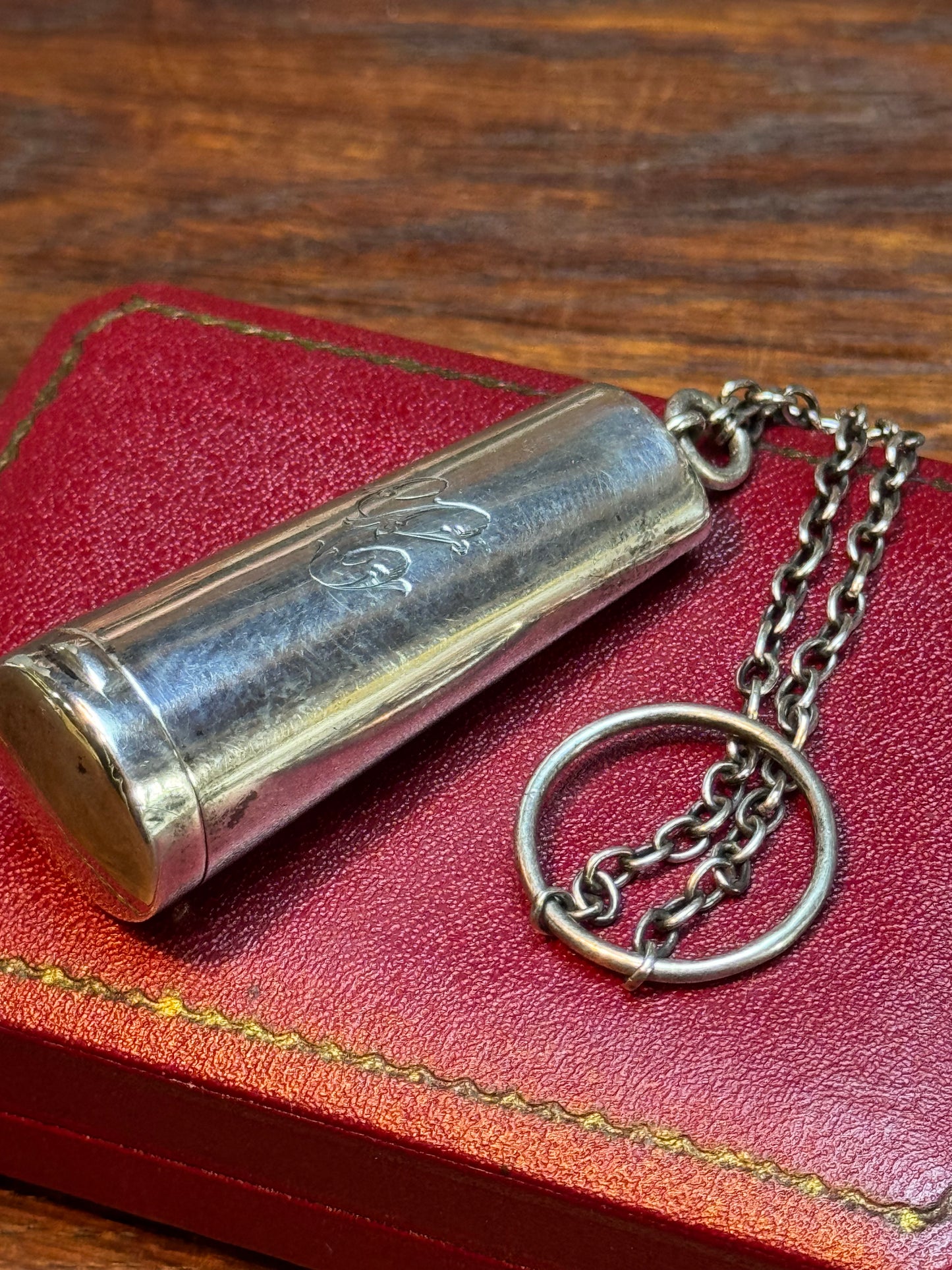 Antique Sterling Silver Chatelaine Case – Birmingham 1901 – Monogram C