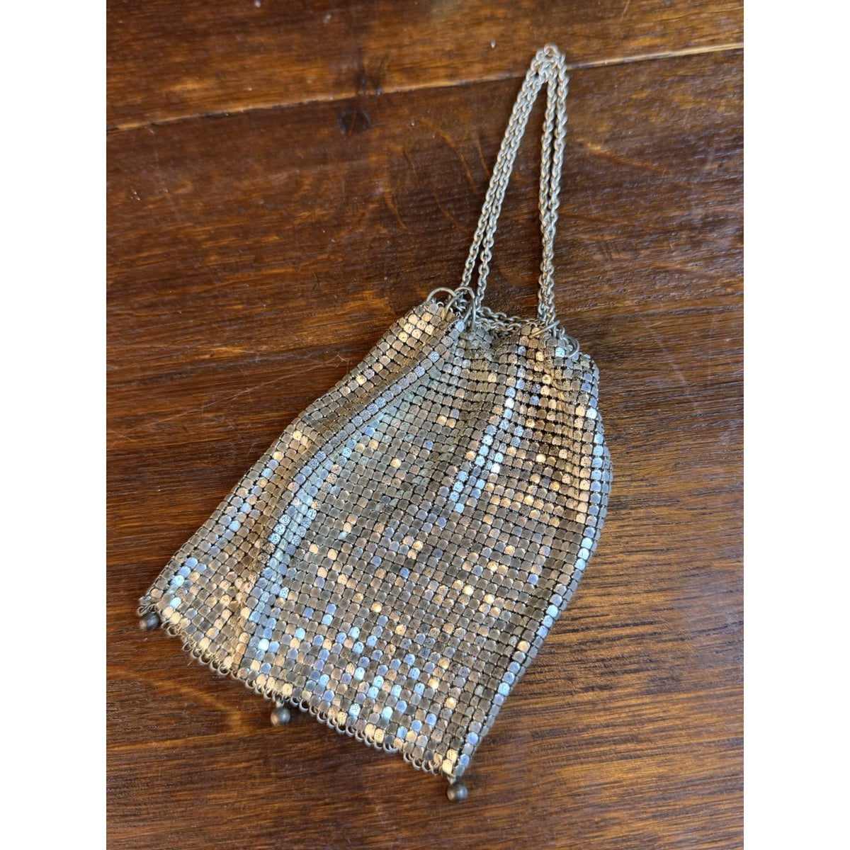 Antique Chatelaine Purse MESH Drawstring Reticule Ca. 1920s Art Deco