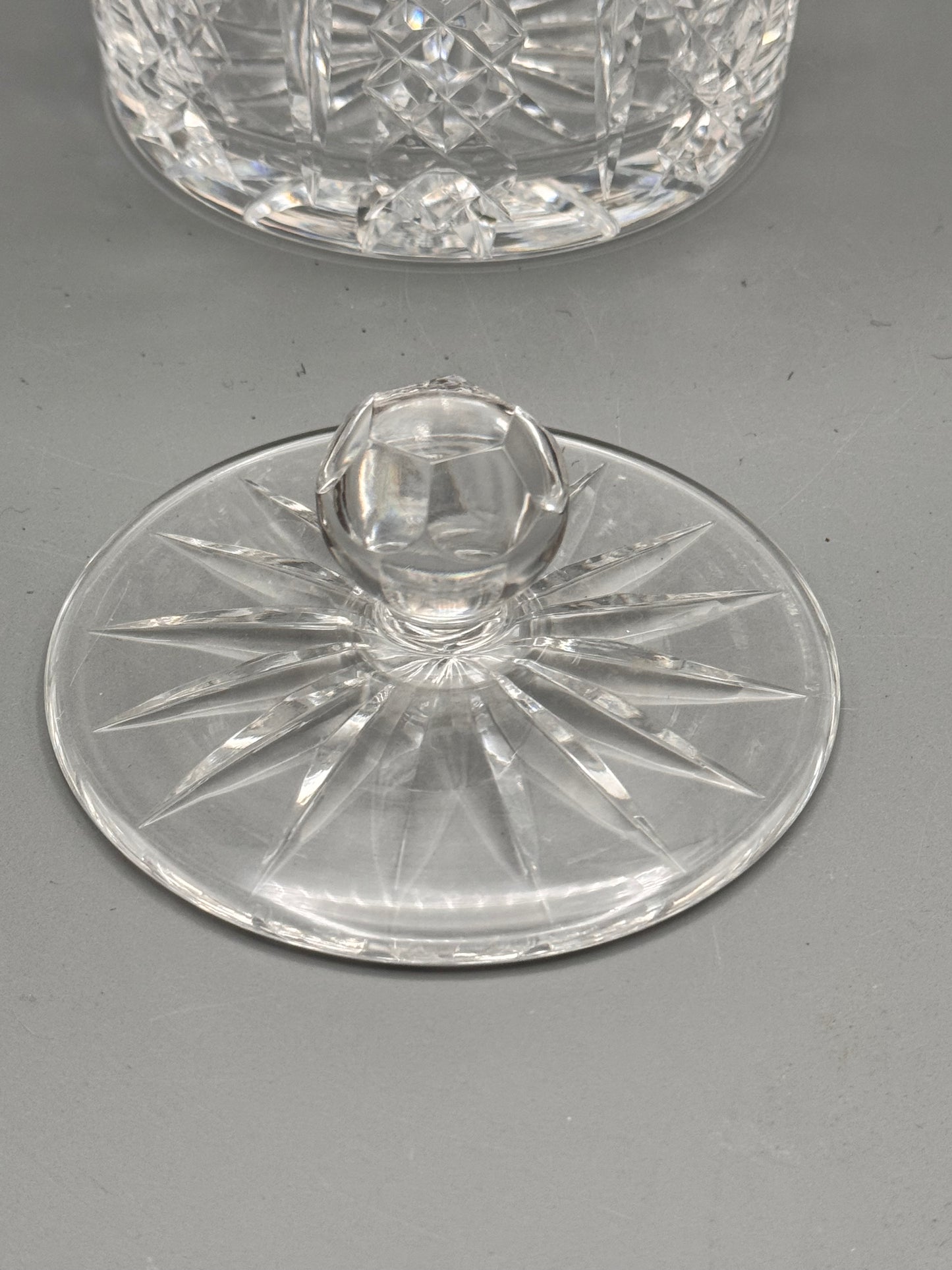 Waterford Crystal Biscuit Jar Lidded Cut Crystal Cookie Jar 7.5”