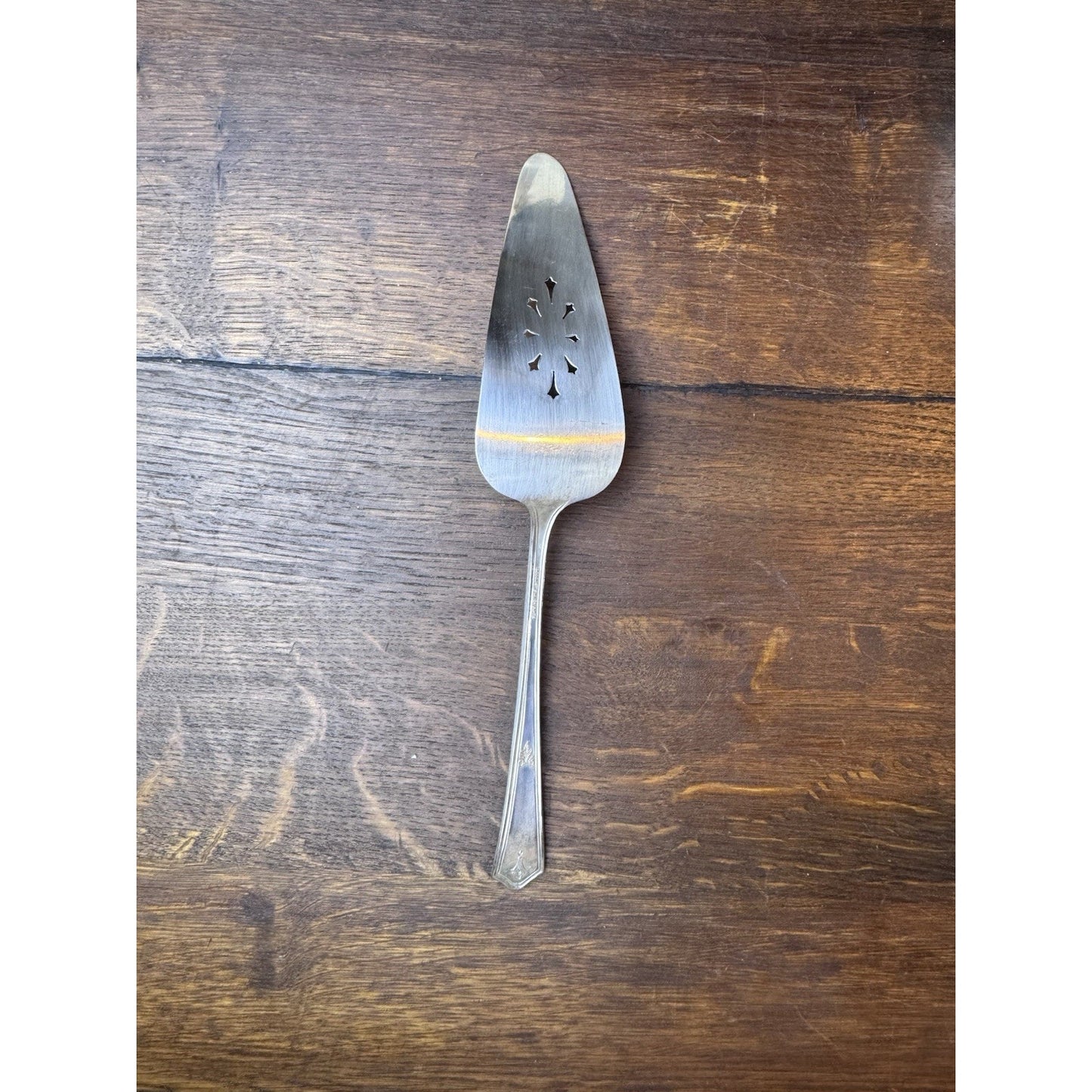 Vintage Bouquet Silverplate Pie Cake Server Pierced 10” Dessert Serving