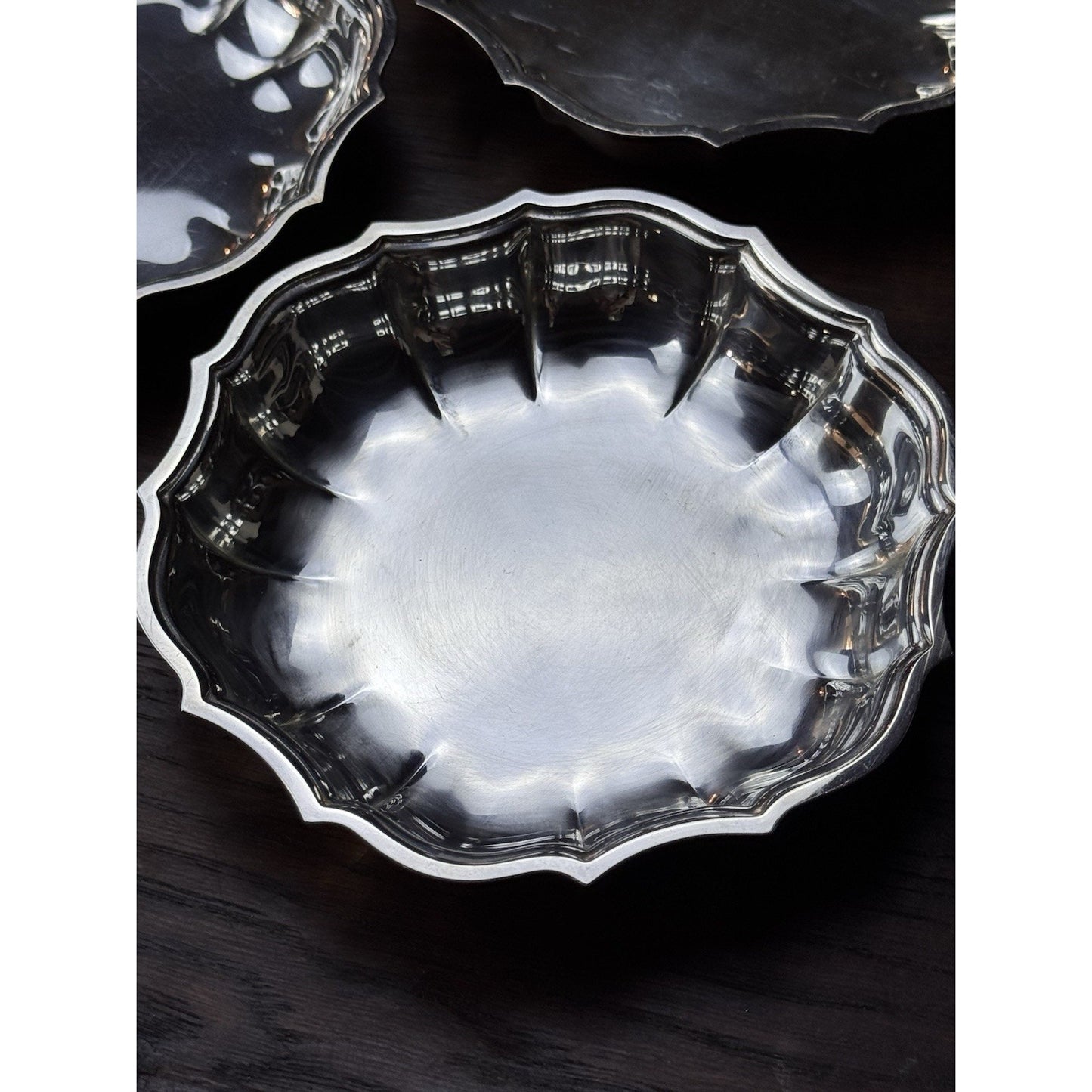 Silverplate Chippendale Nut Bowls Set of 3 International Silver 5.75”
