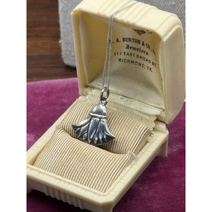 Egyptian Lotus Pendant Necklace Sterling Silver Delicate Chain 18”