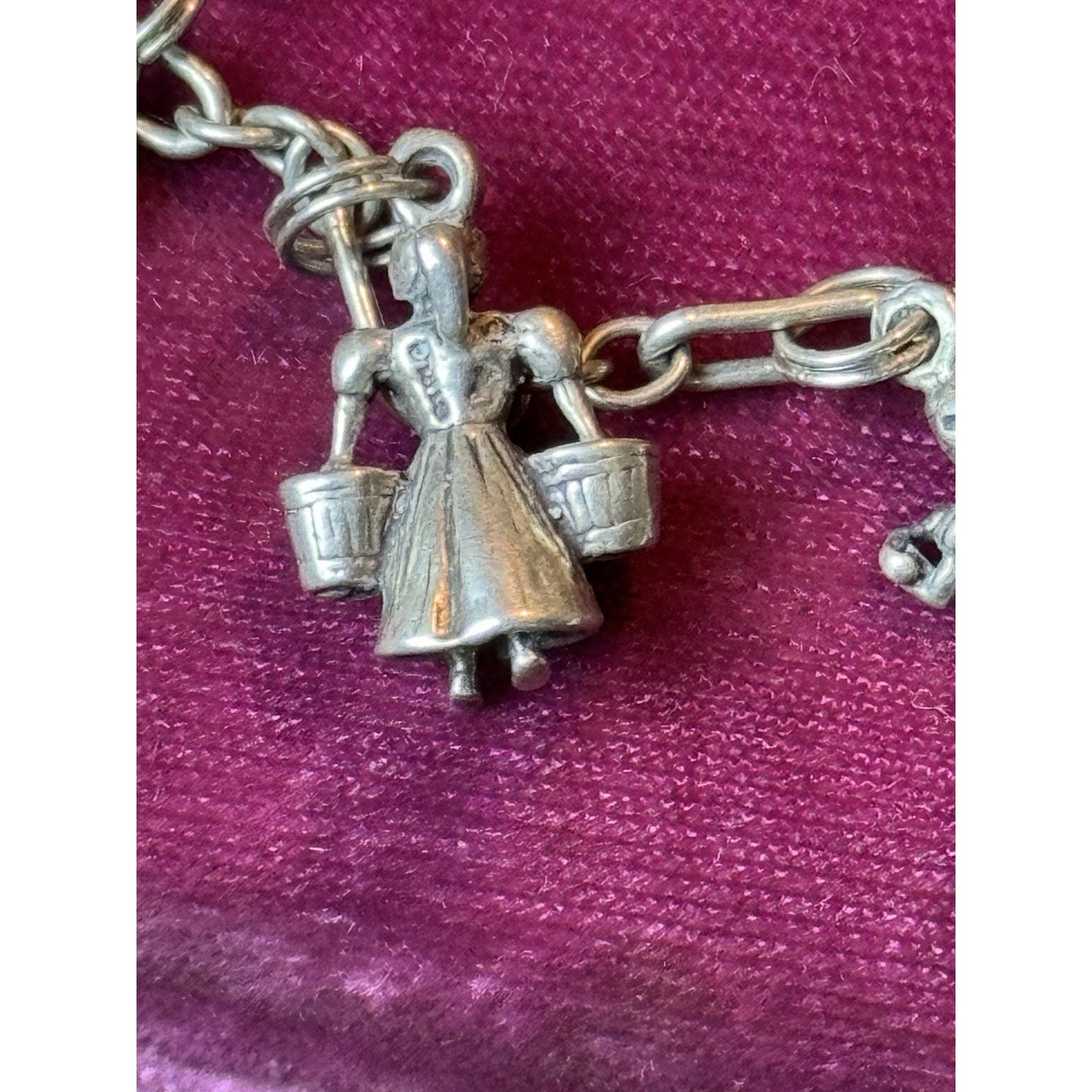 Sterling Silver 12 Days of Christmas Charm Necklace 23.5” 48.2g
