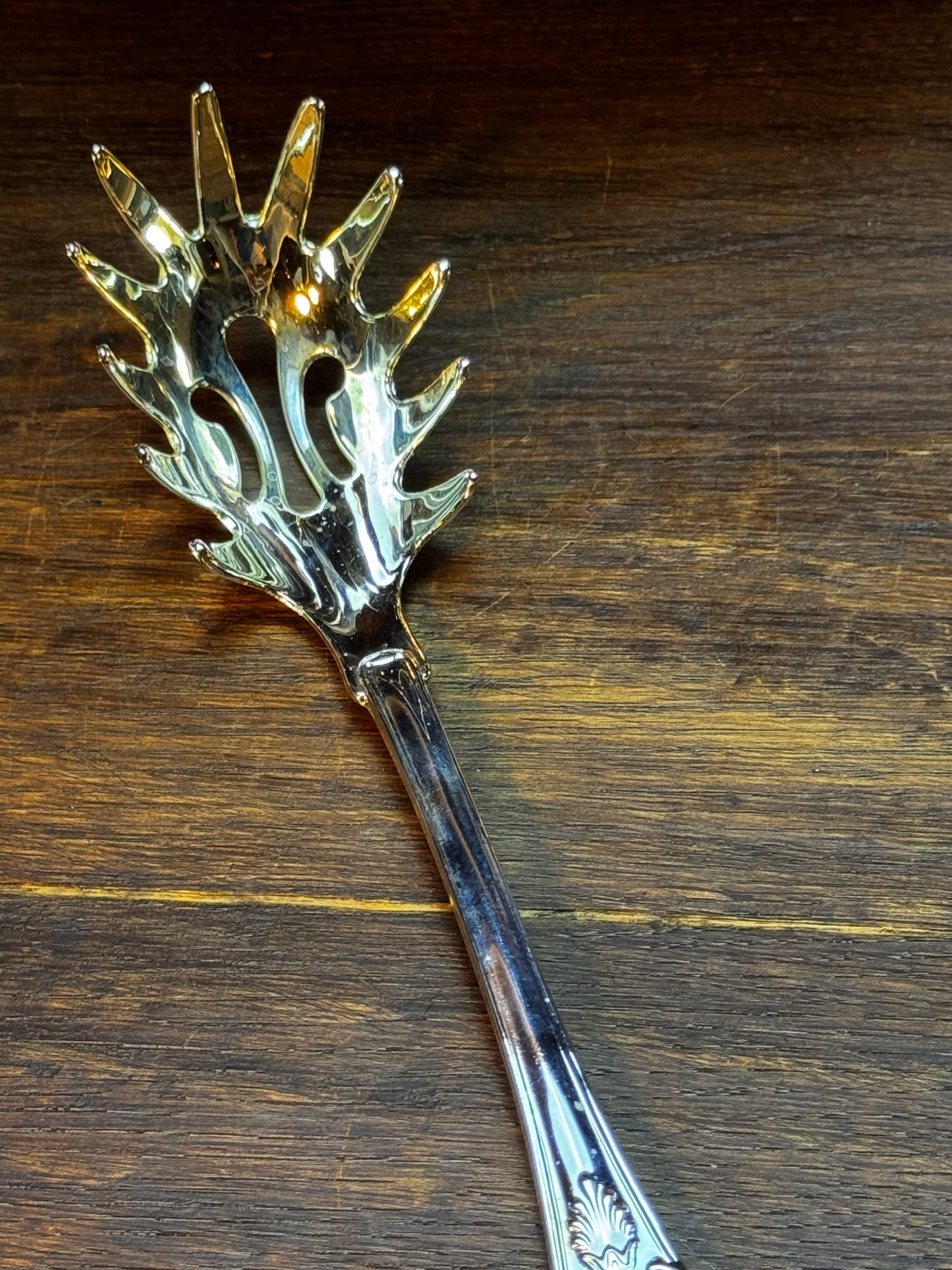 Vintage Silver Plate Pasta Server Kings Crown Pattern