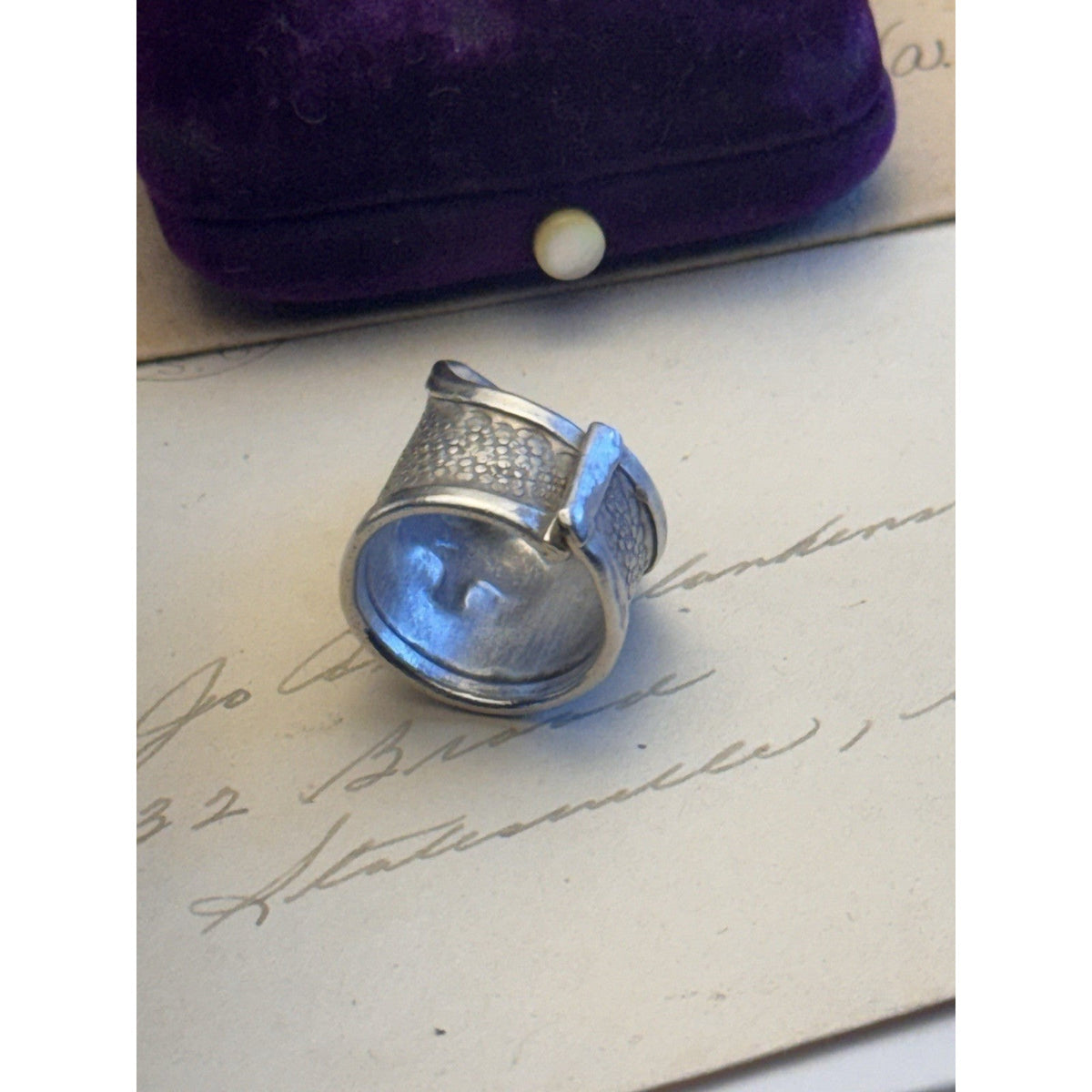 Silver Ring Thai Elephant Artisan Adjustable Size 6 Statement Wide Band 1.25”