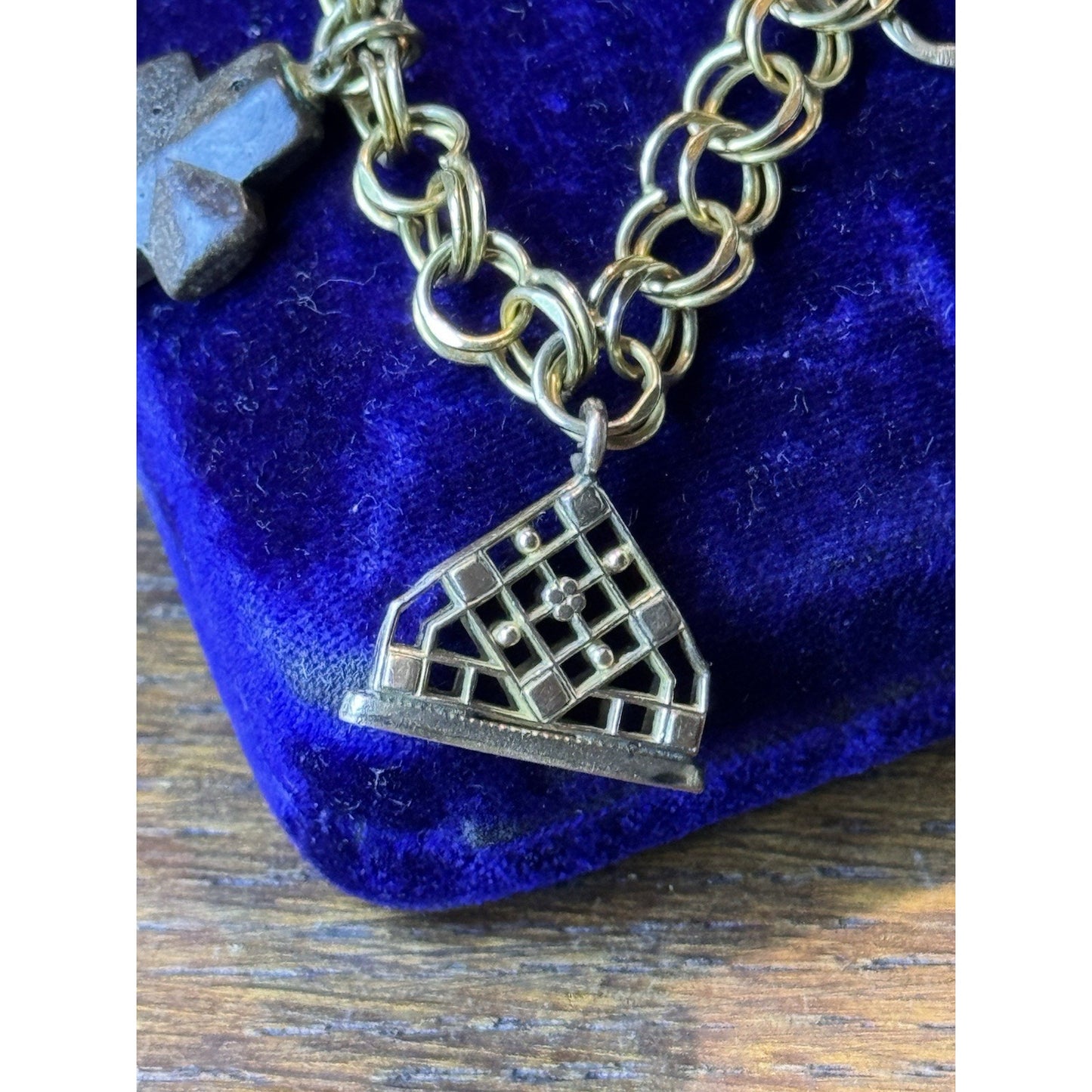 Gold Filled-Charm Bracelet Victorian Edwardian 7 Charms - Fobs 6.75”