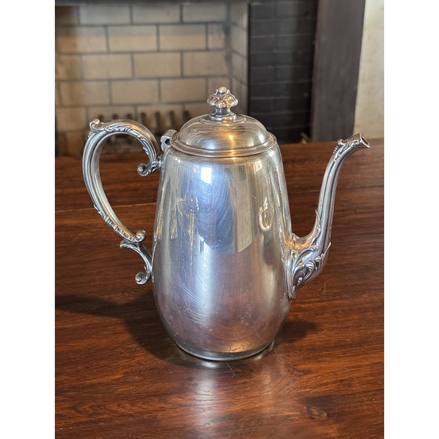 Silverplate Coffee Pot WM Rogers Vintage Hollowware Tea Server 8.5”