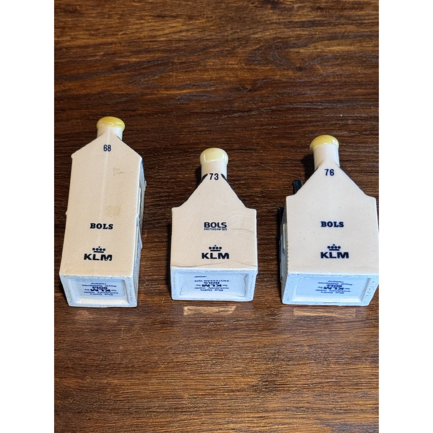 Set 3 KLM Delft Blue Dutch Houses #68 #73 #76 EMPTY Sealed Miniature READ‼️