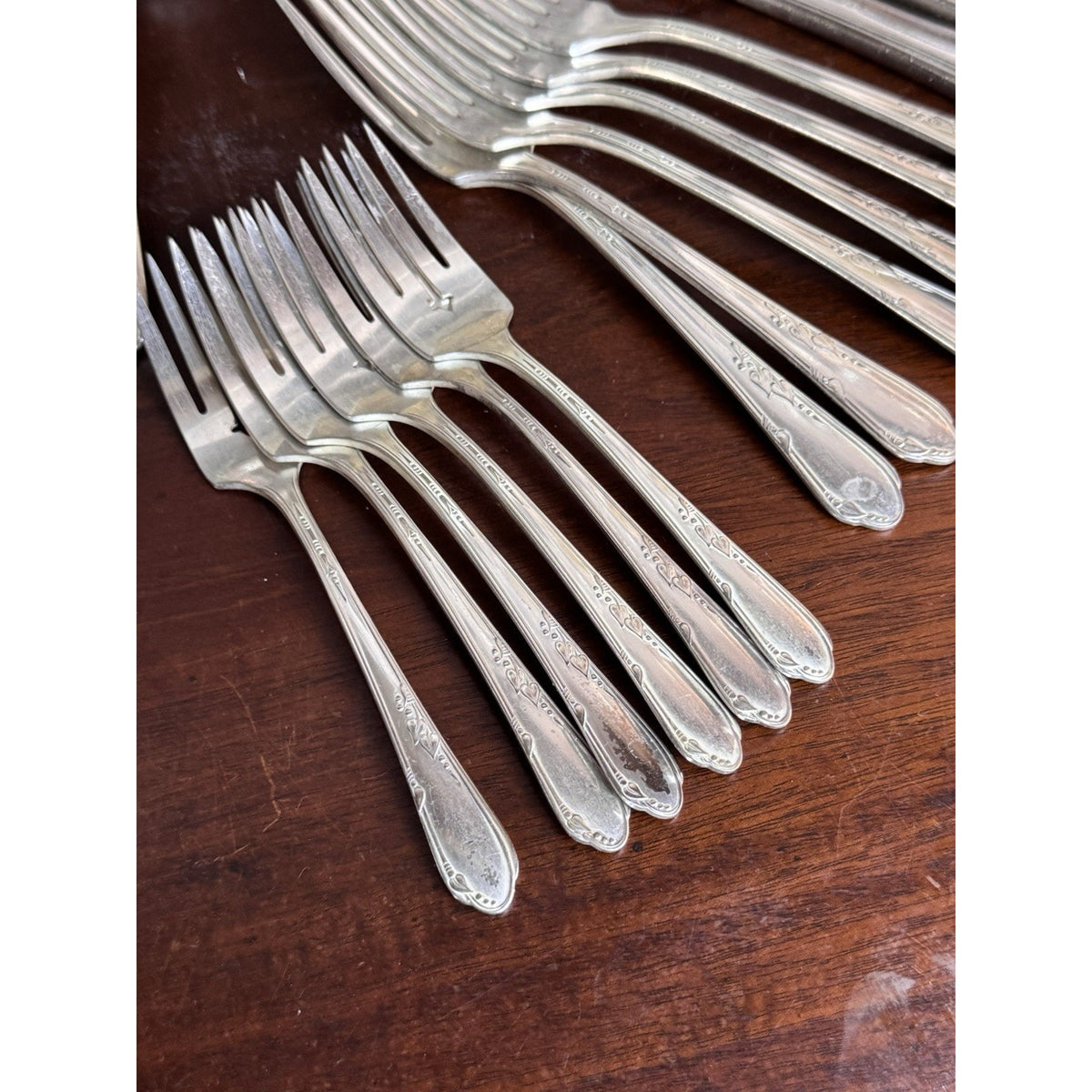 Silverplate Flatware Set Wm A Rogers Oneida 24 Pc Service For 6 Vintage 9.5”